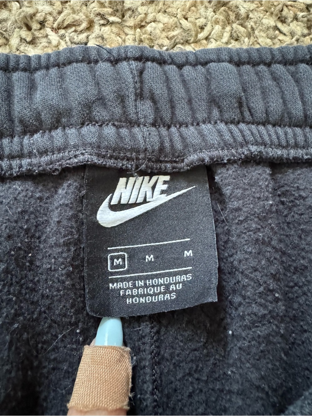 Nike Black Sweatpants with White Swoosh Logo - Picture 3 of 3